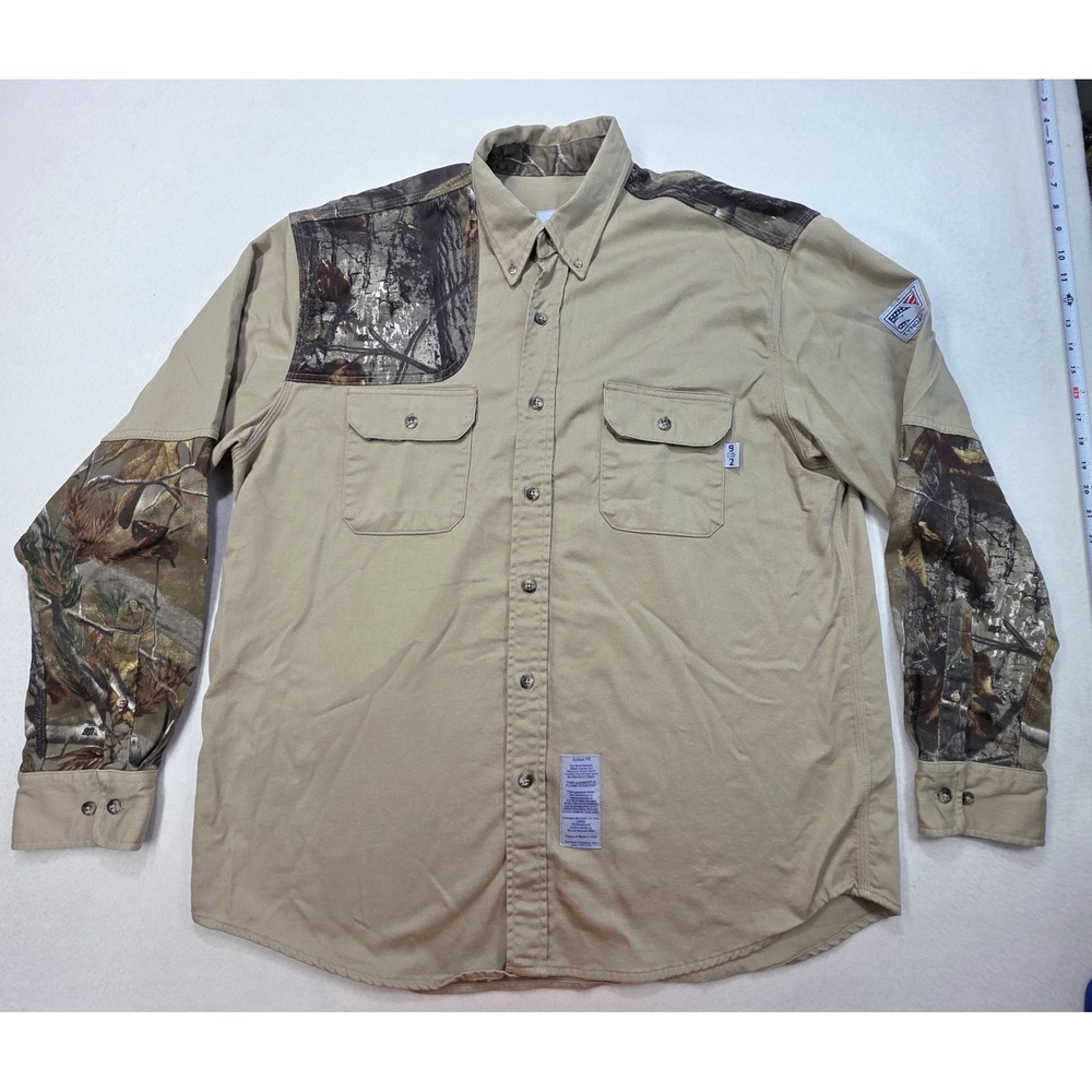 Tyndale FR Shirt Mens XL Camofluage Button Down Flame Resistant Cat 2 Cal 9